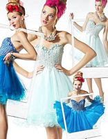BabyDoll by MacDuggal Sequin Tulle Short Prom Dress 2585B image