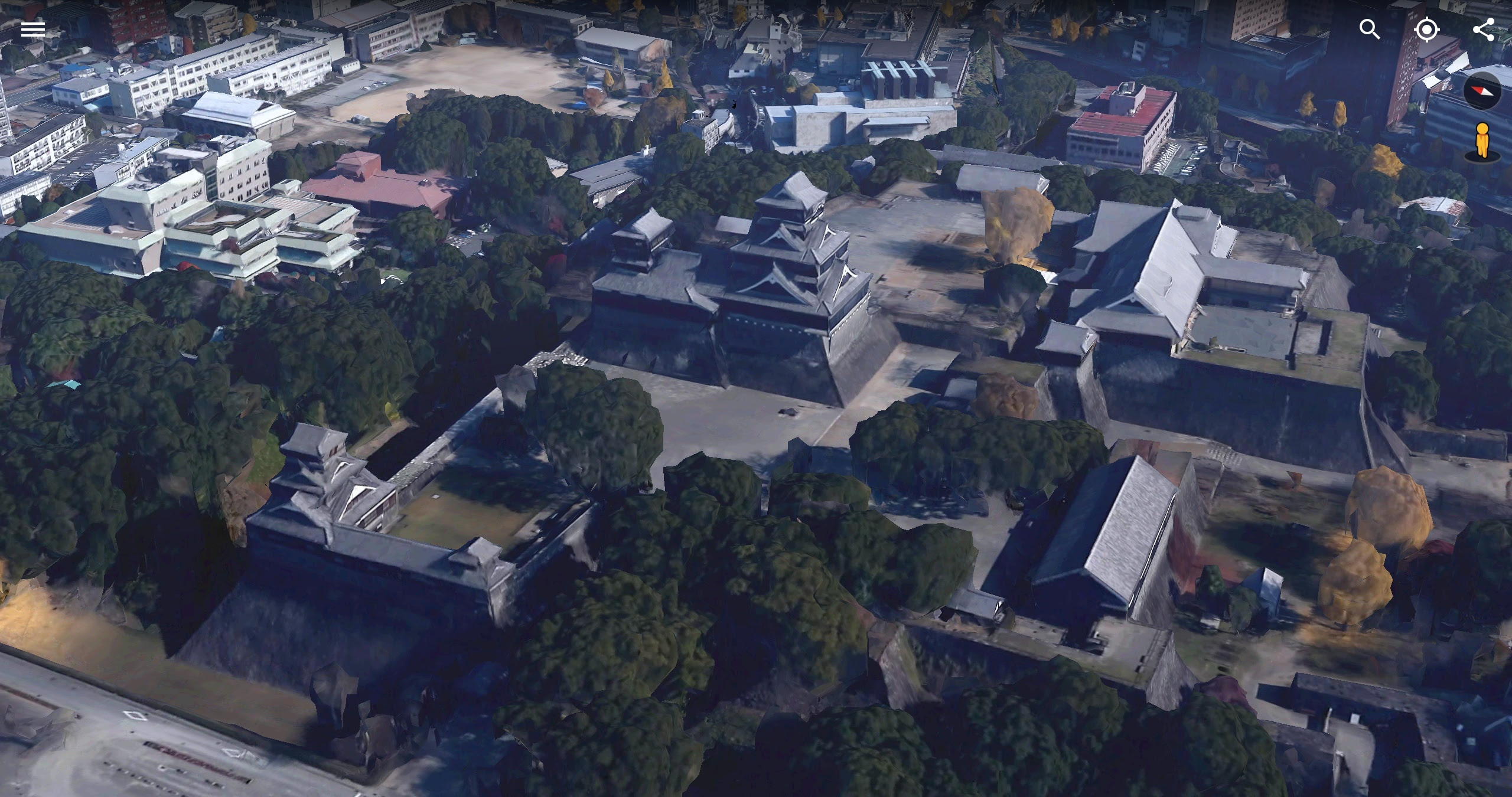 Googleマップのgoogle Earth表示で熊本市が立体化 サトナガウェルビー 熊本市のバイクショップ