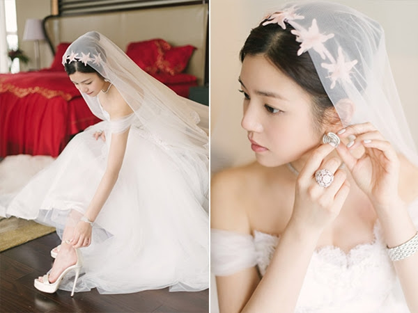 thời trang, váy cưới lộng lẫy của sao Hoa Ngữ 2016