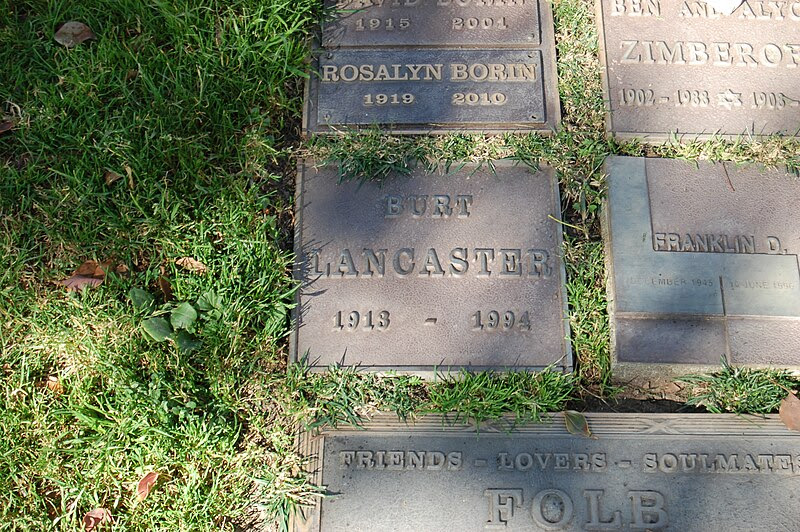 File:Burt Lancaster grave at Westwood Village Memorial Park Cemetery in Brentwood, California.JPG