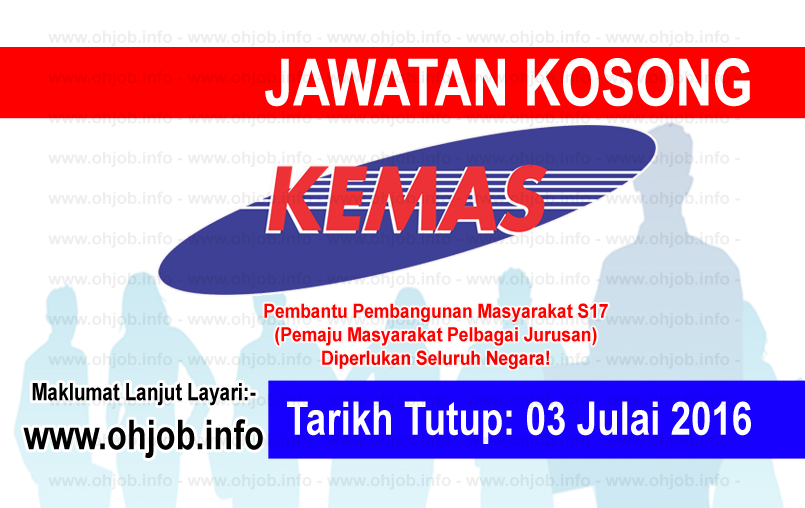 Jawatan Kerja Kosong Jabatan Kemajuan Masyarakat (KEMAS) logo www.ohjob.info julai 2016