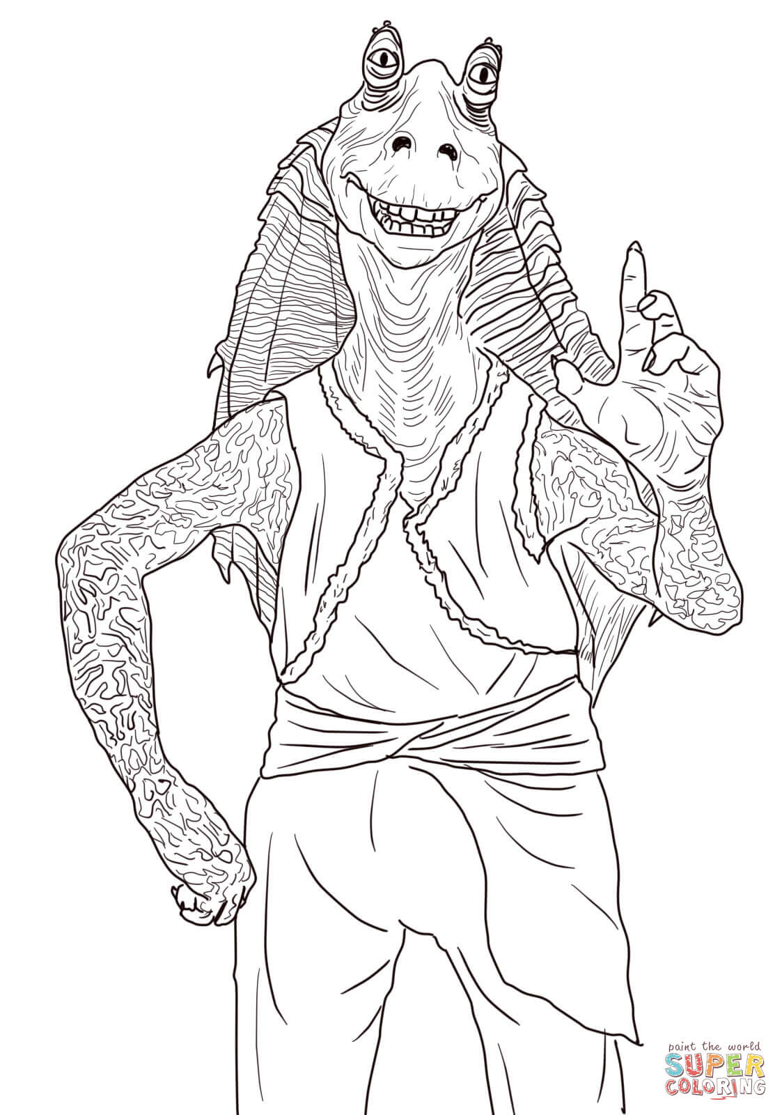 the Jar Jar Binks coloring pages to view printable version or color it online patible with iPad and Android tablets