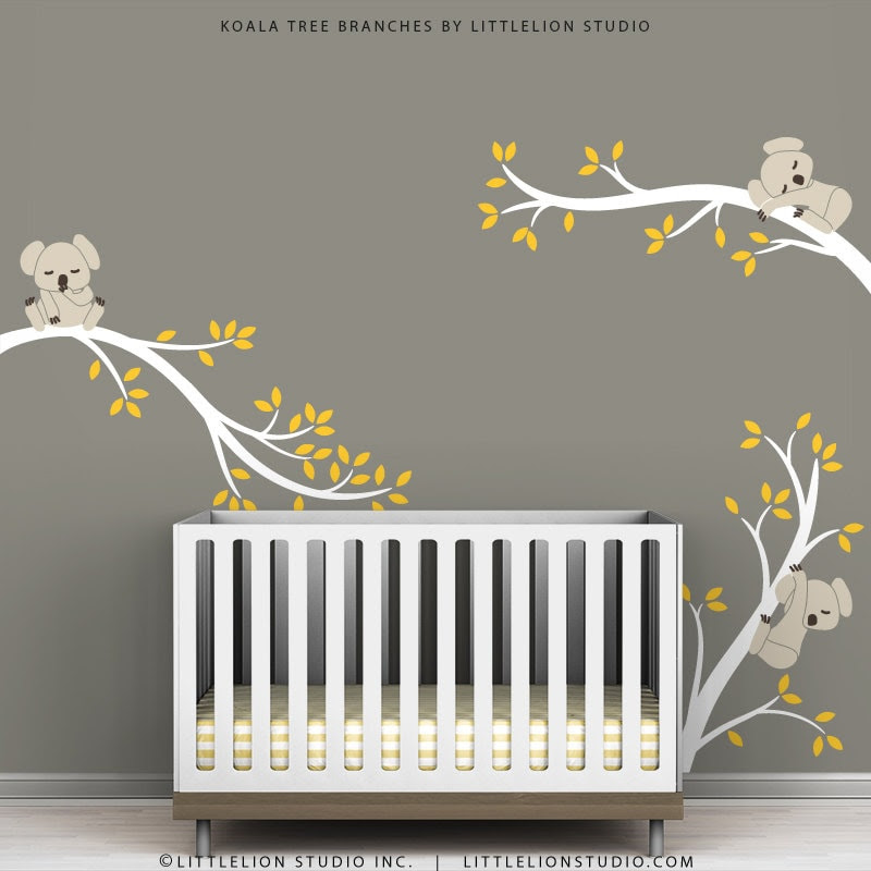 Kids Wall Decals Tree Wall Decor Sticker Beige by TheKoalaStore