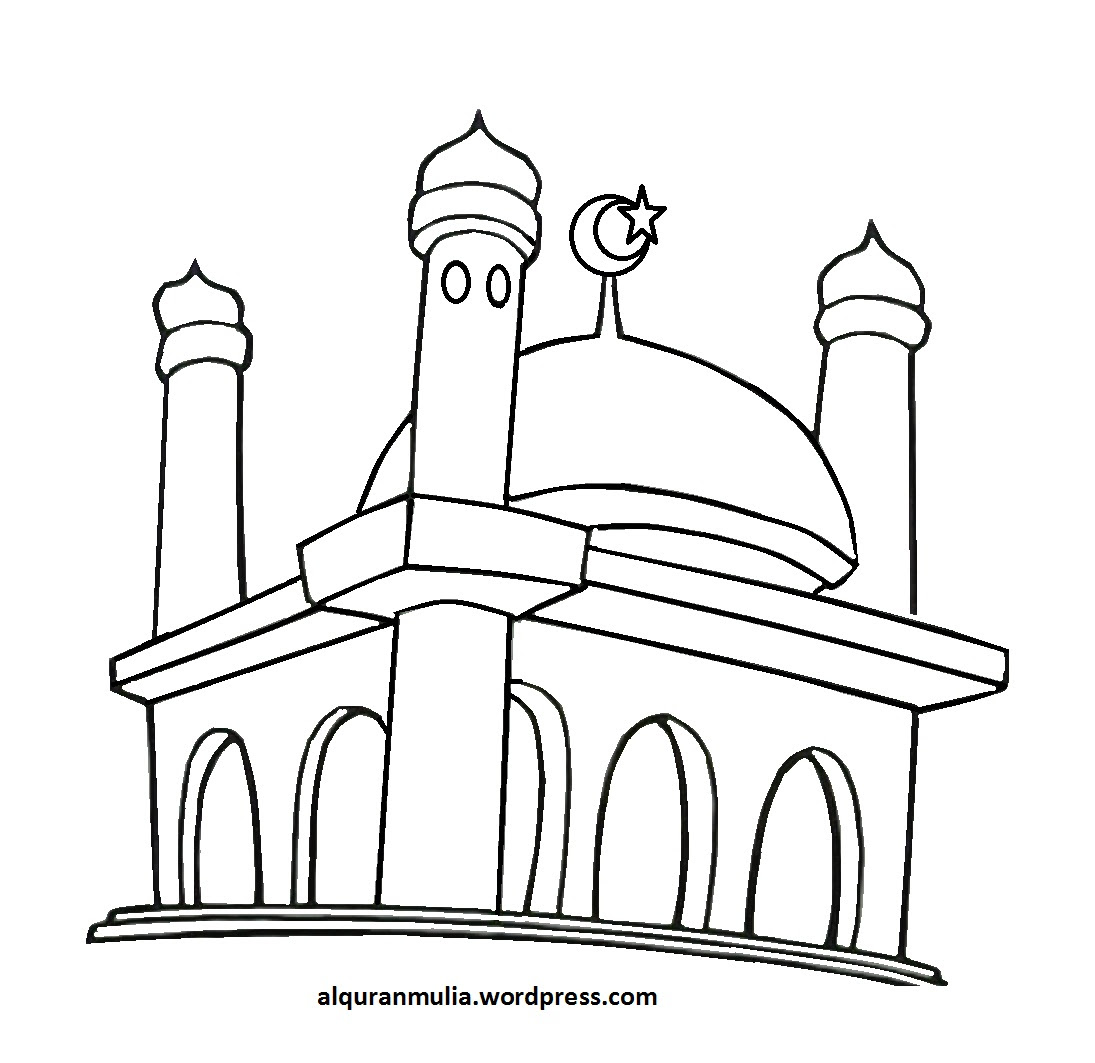 Gambar Mewarnai Masjid  ClipArt Best