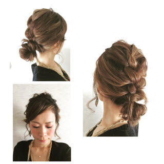 ｄｒｏｐｓ ｄｉａｒｙ ヘアアレンジ 編み込みシニヨン