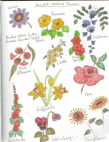 Blanket Stitched Flowers