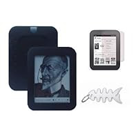 Black Silicone Skin Cover + LCD Screen Protector + Fishbone Style Keychain For Barnes & Noble NOOK Simple Touch Reader Wi-Fi 2nd Generation