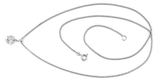 Originalfoto BRILLANT-SOLITÄR-KOLLIER WEISSGOLD VENEZIANERKETTE