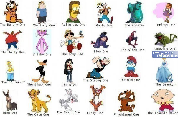cartoon characters pictures disney. family guy characters in