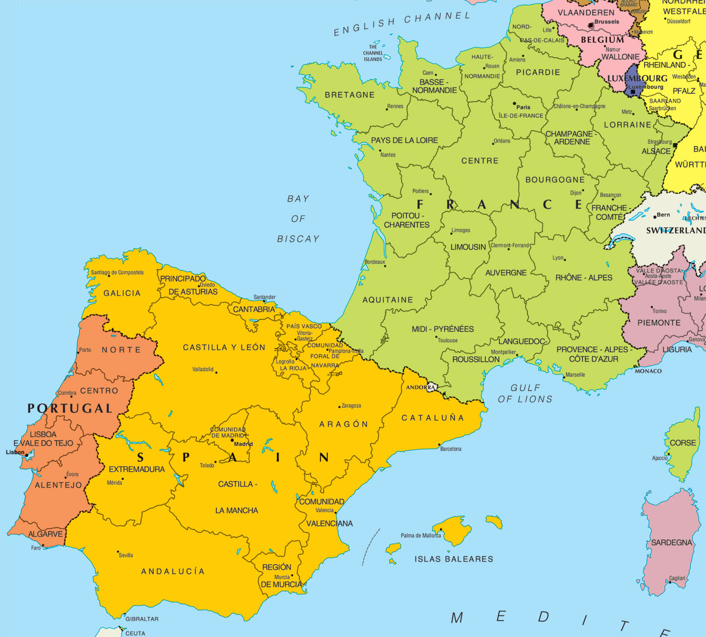 Carte frontière france espagne | Arts et Voyages
