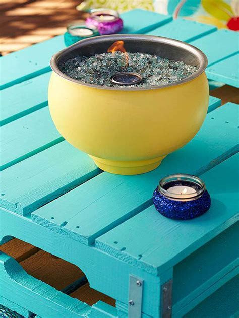 warm diy tabletop fire bowl fire pit ideas small