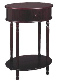 Black Friday Ore International Oval Side Table, Cherry Deals