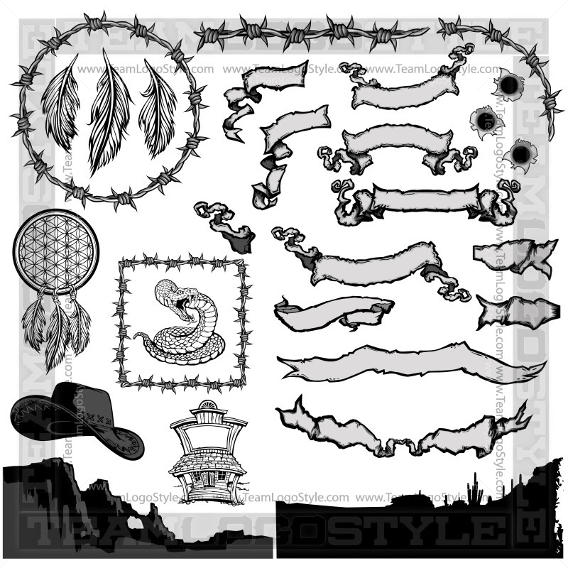 Download Western Clip Art Elements - Vector Elements Vector Design ...