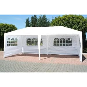 Waterproof 3m x 6m PE Gazebo Marquee Awning Party Tent Canopy White 120g Polyster Power Coated Steel Frame