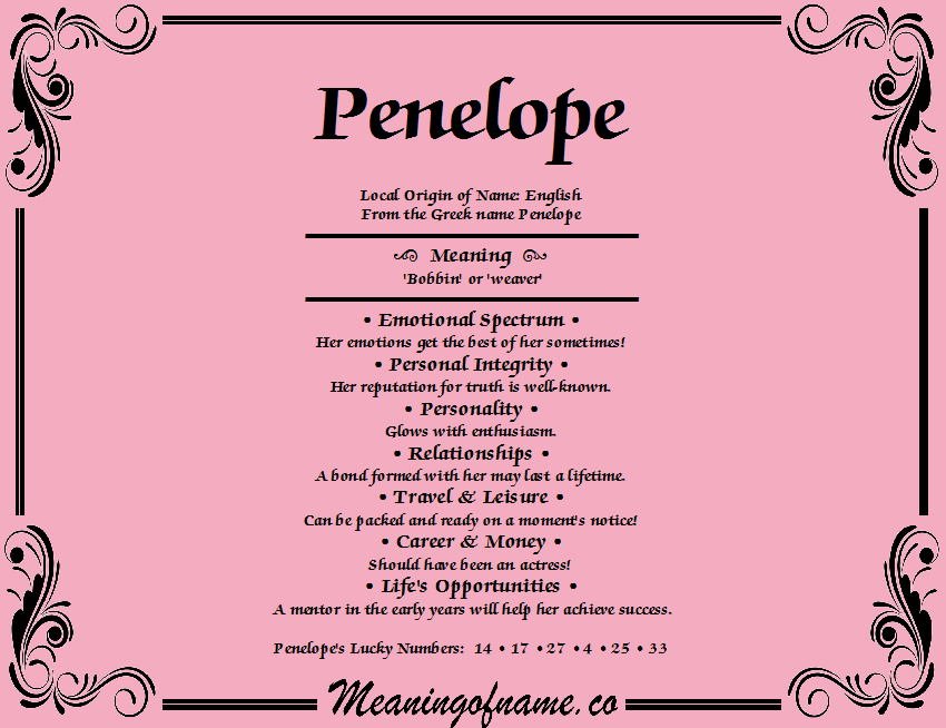 Penelope Meaning Of Name