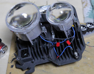プリウスのledヘッドライトを流用してバイク用にする