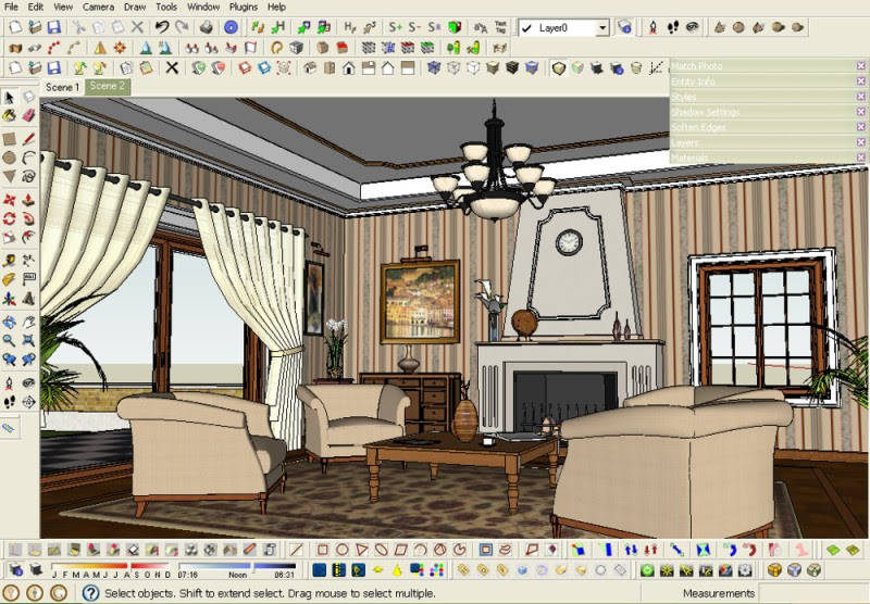 sketchup mirror model 3d of :: SketchUp Classic 3D Making Rendering a Room