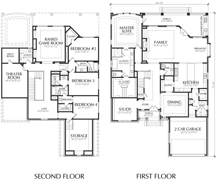Unique Two  Story  House  Plan  Floor Plans  for Large  2 Story  