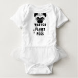 war for planet of pugs cool dog baby bodysuit