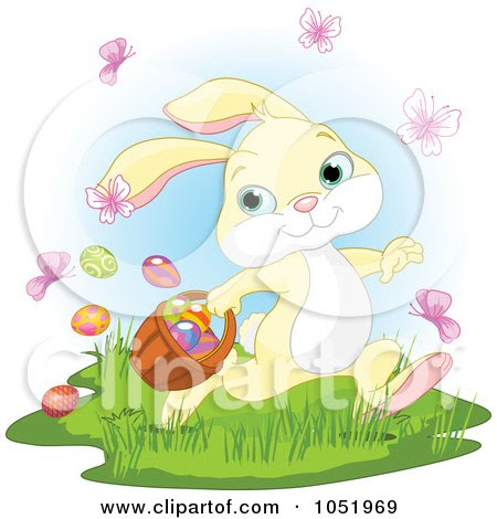easter bunny clipart. a Yellow Easter Bunny With