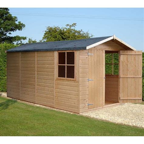 jersey garden shed ft  ft double door heavy duty shiplap