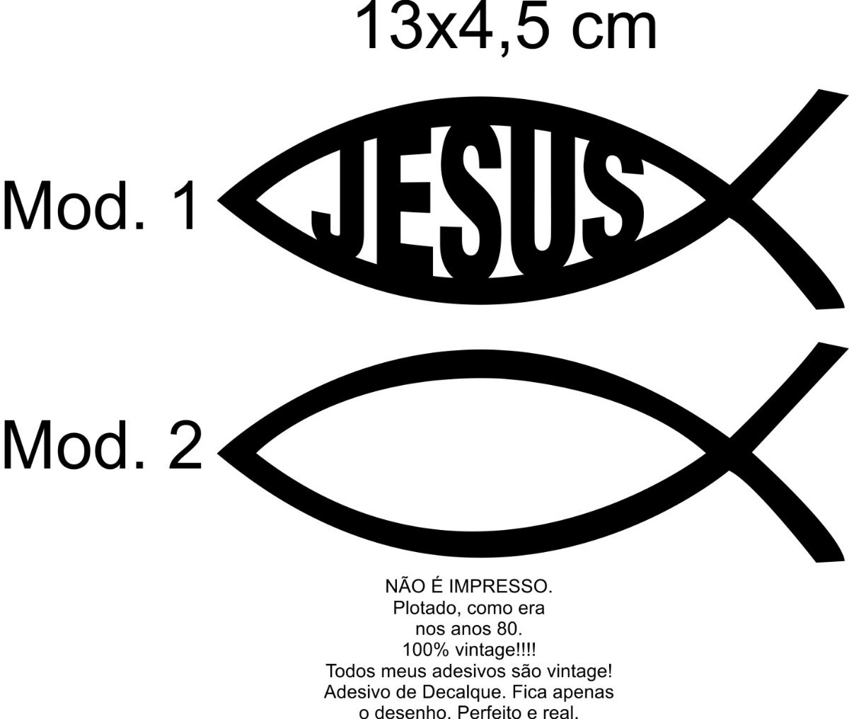 Adesivo Notebook Peixe Ictus Evangélico Cristão Jesus - R 