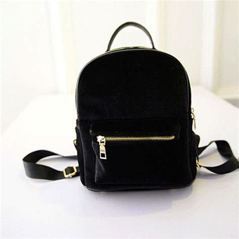 gold velvet mini women backpack korean leisure wild