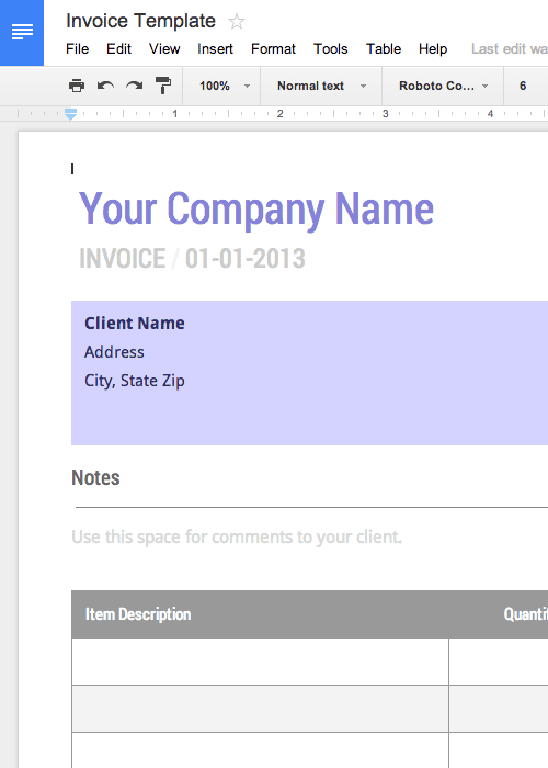 employee invoice template
 Free Invoice 