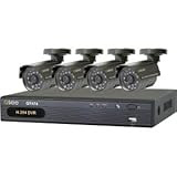 Digital Peripheral QT474-411-5 Q-See 4-Channel Video Surveillance System with 4 Weatherproof Night Vision Cameras and 500 GB Hard Drive