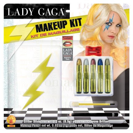  Officially Licensed Lady Gaga Makeup Kit, Lightning Bolt Stencil, 