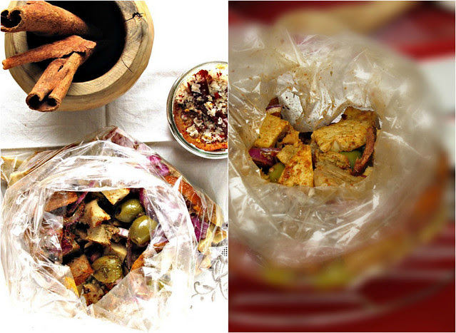 Tajine di Seitan con Olive Verdi e Arance Confit