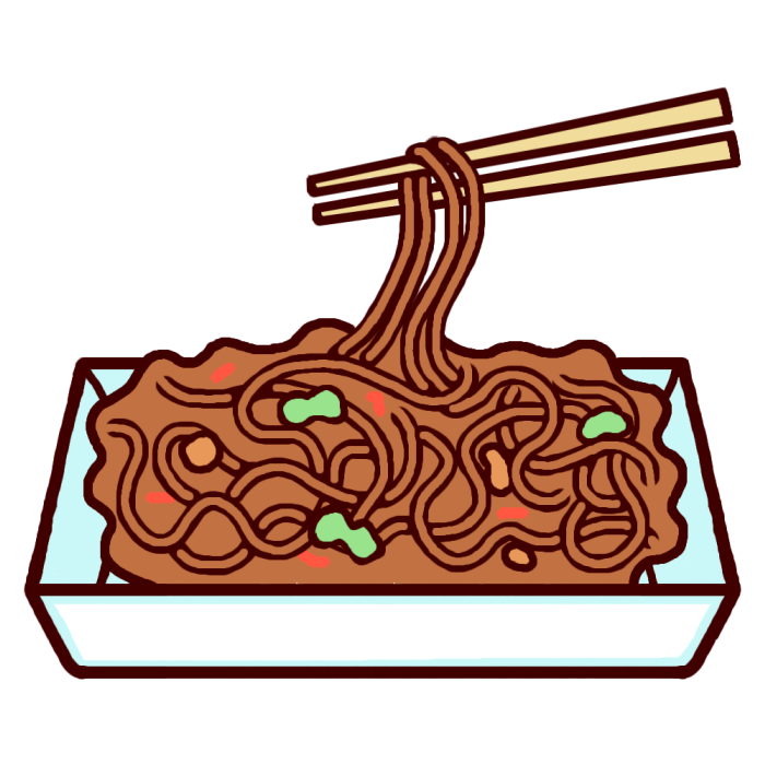 焼きそば カラー 料理7 食べ物 無料イラスト素材