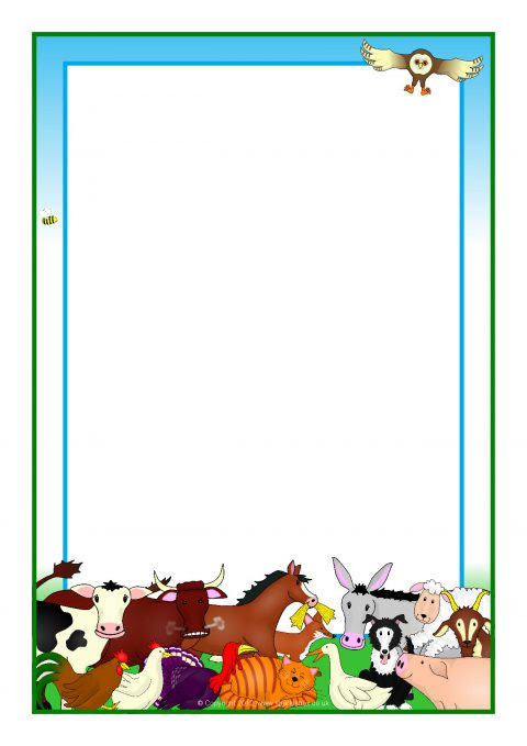 Farmyard Hullabaloo A4 Page Borders (SB7720) - SparkleBox