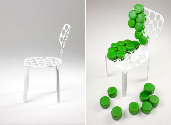 Modular upholstery foam metal chair-cell filling
