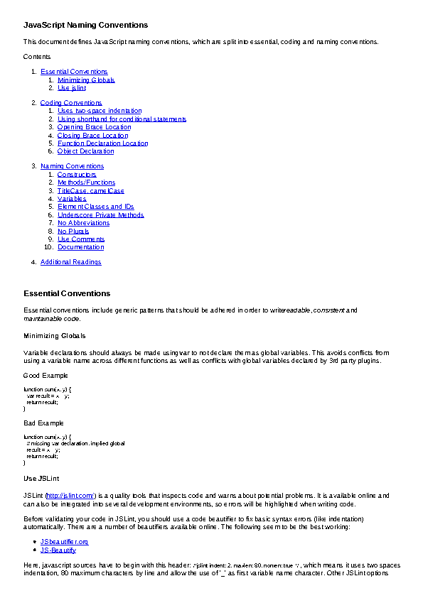 Javascript Naming Conventions Jio Javascript Library