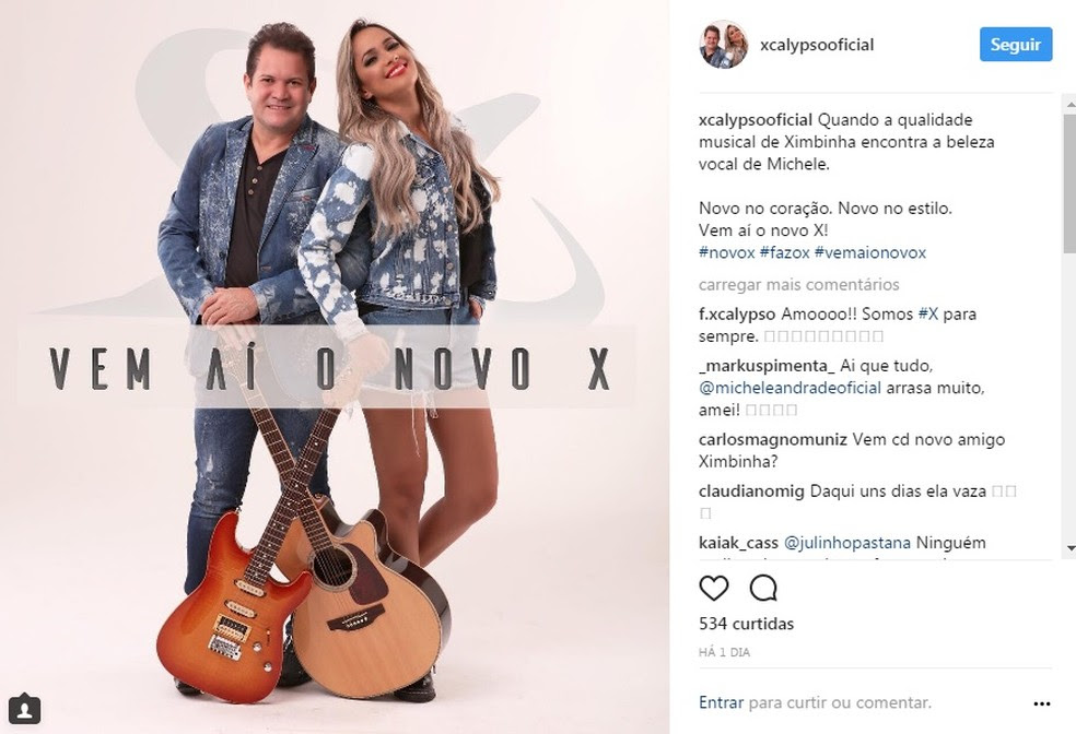 Ximbinha anuncia projeto com a cantora Michele Andrade  (Foto: Reprodução)