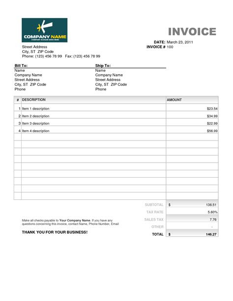  blank word invoice template free words templates invoice template ms