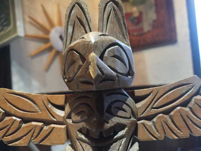 Manana Online Store Vintage Used カナダ ハイダ族のトーテムポールの木製 オブジェ Haida Totem Pole Wood Objet