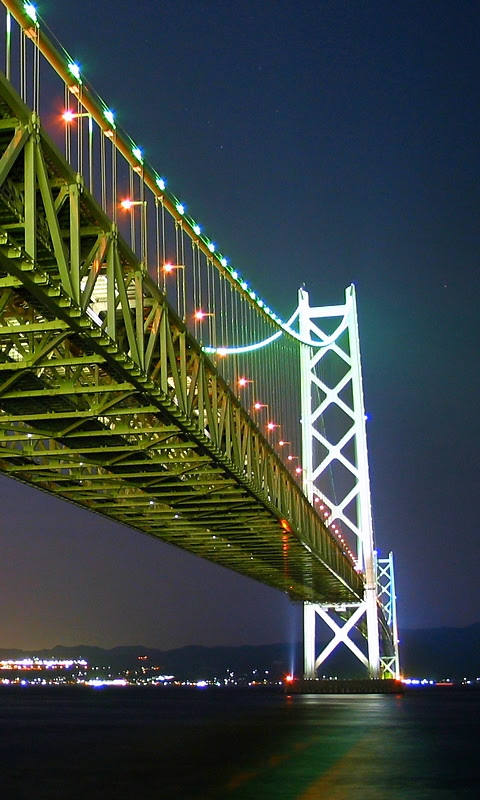 明石海峡大橋夜景 Wvga 480 800 壁紙 携帯待ち受け画像 兵庫と神戸の写真ブログ