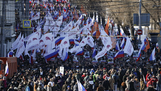 "La política de Putin està basada en la mentida total" era un dels eslògans de la marxa
