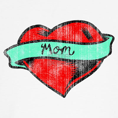MOM HEART TATTOO Red and pink double heart charm from Bombay Duck.