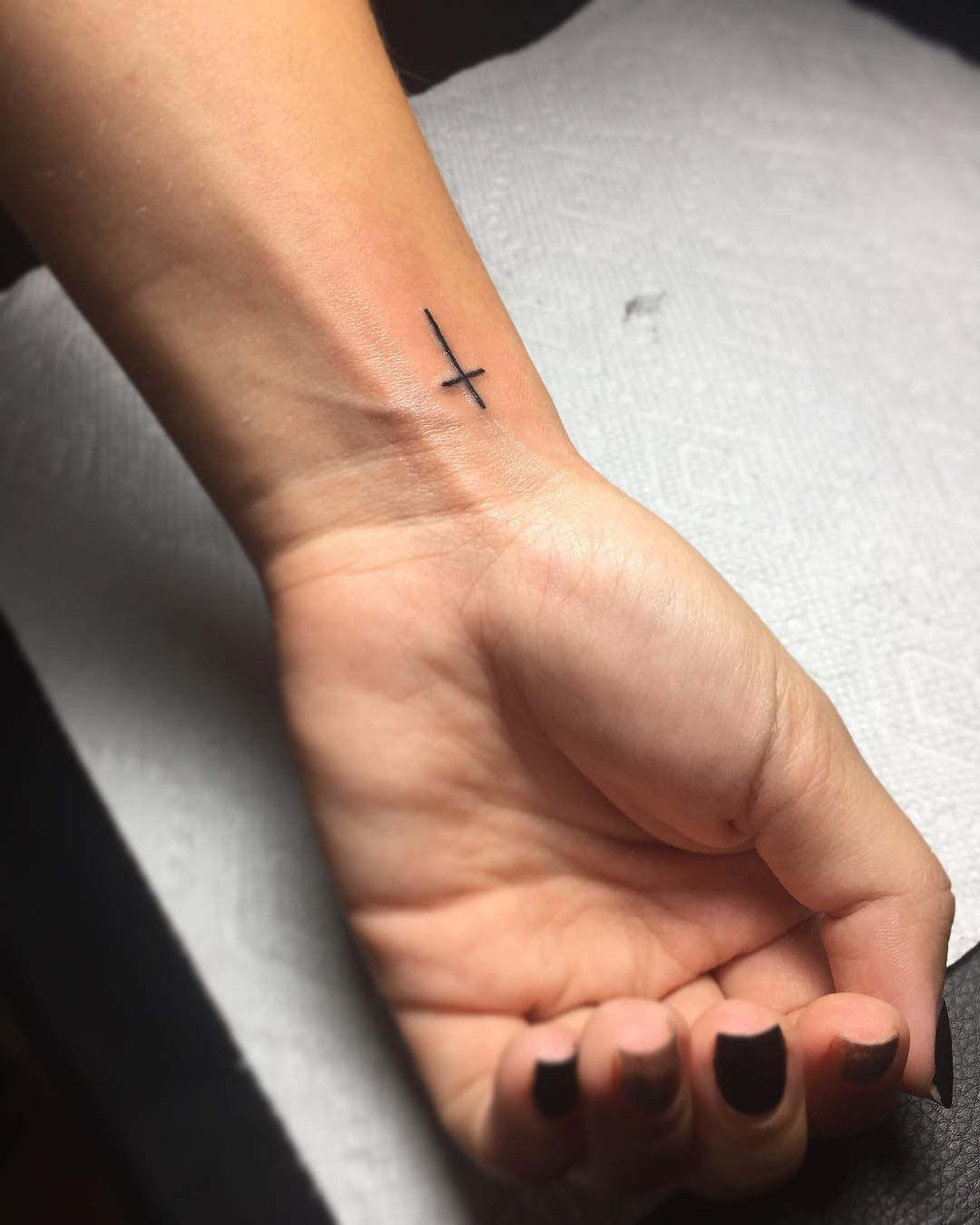 pin on tattoos on small cross tattoos on wrist