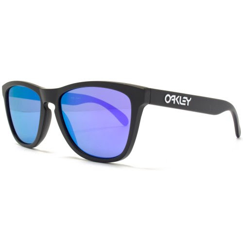 Oakley Frogskins Men's Limited Collector Editions Designer Sunglasses - Matte Black/Violet Iridium / One Size Fits All