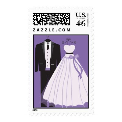 Bride and Groom Wedding Postage