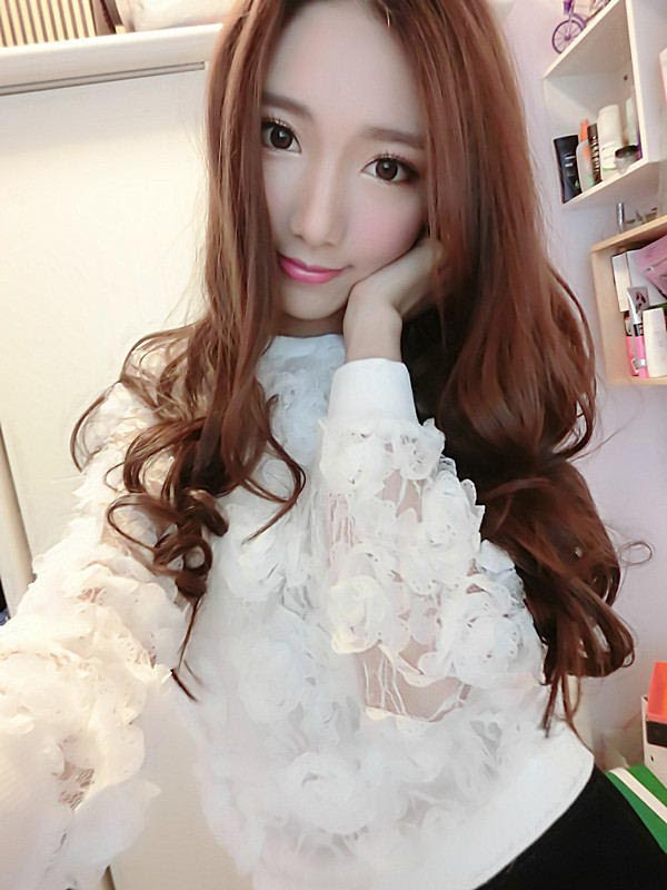 เสื้อลูกไม้ดอกกุหลาบ สุดเซ็กซี่ สีขาว สุดเซ็กซี่ เสื้อลูกไม้ดอกกุหลาบ สีขาว