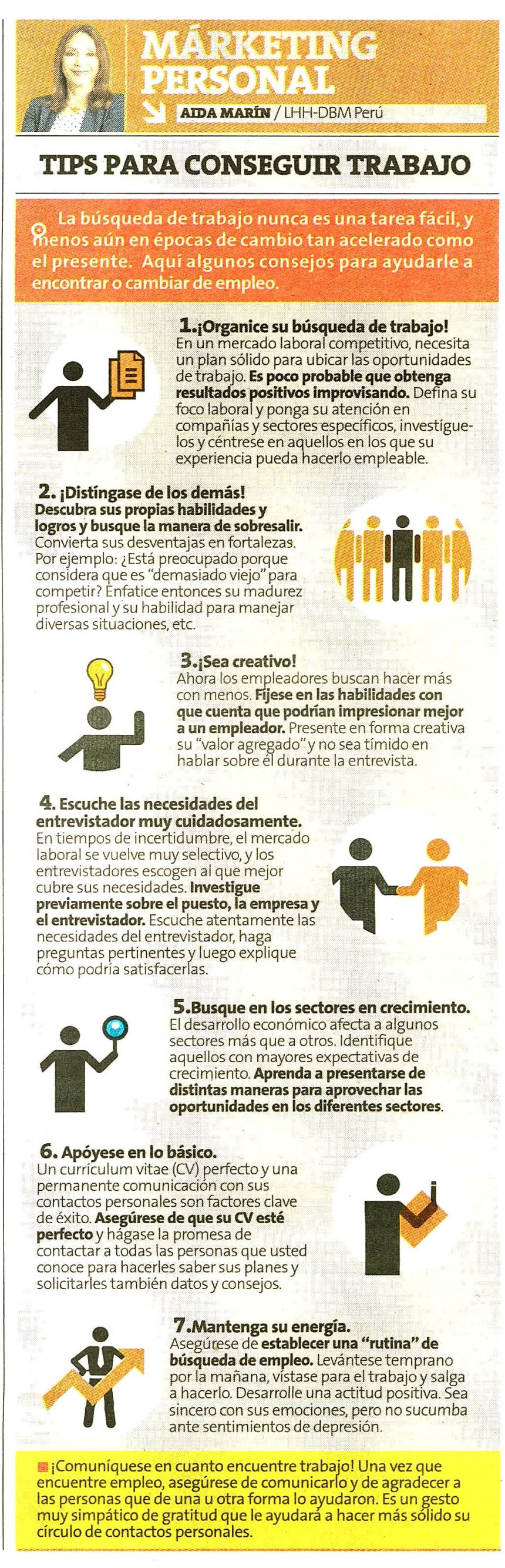 Consejos para conseguir trabajo