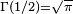 \scriptstyle \Gamma(1/2) = \sqrt{\pi} 