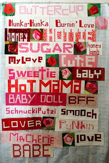 Words of Love on my Design Wall