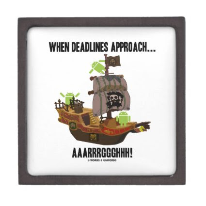 When Deadlines Approach... Aaarrrggghhh Bugdroid Premium Keepsake Box
