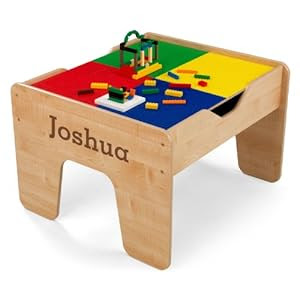 KidKraft Personalized 2 in 1 Activity Table-Lego Compatible With Brown Serif Font